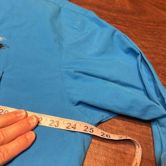 Vintage Blair Wild Mustangs Western Shirt Blue L - Picture 7 of 9